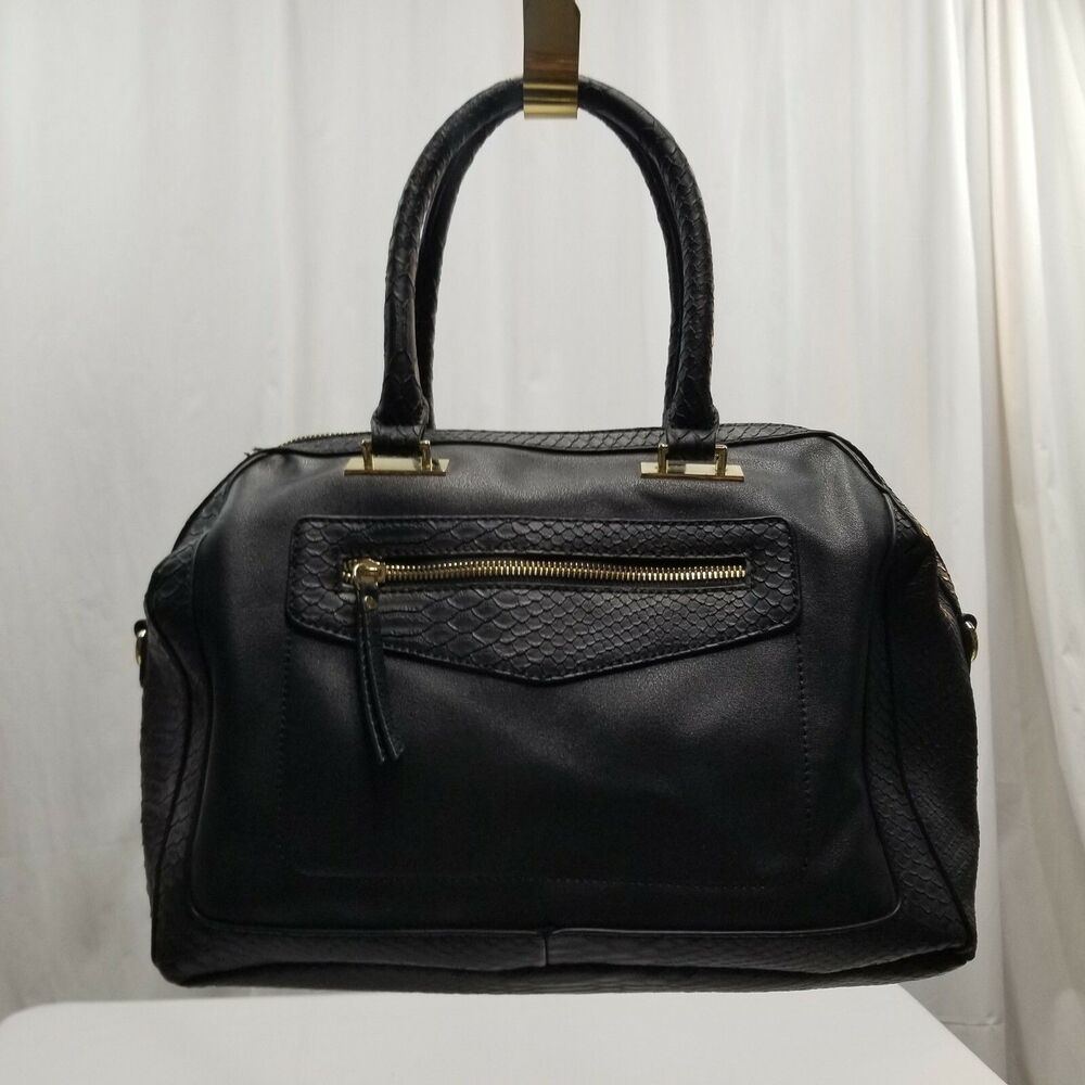 Apt.9 Black Snake Print Faux Leather Large Cross Body Purse